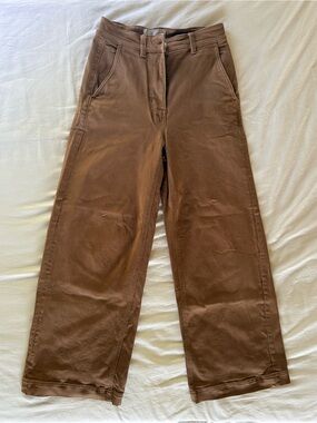 Everlane Brown High-Rise Wide-Leg Trousers